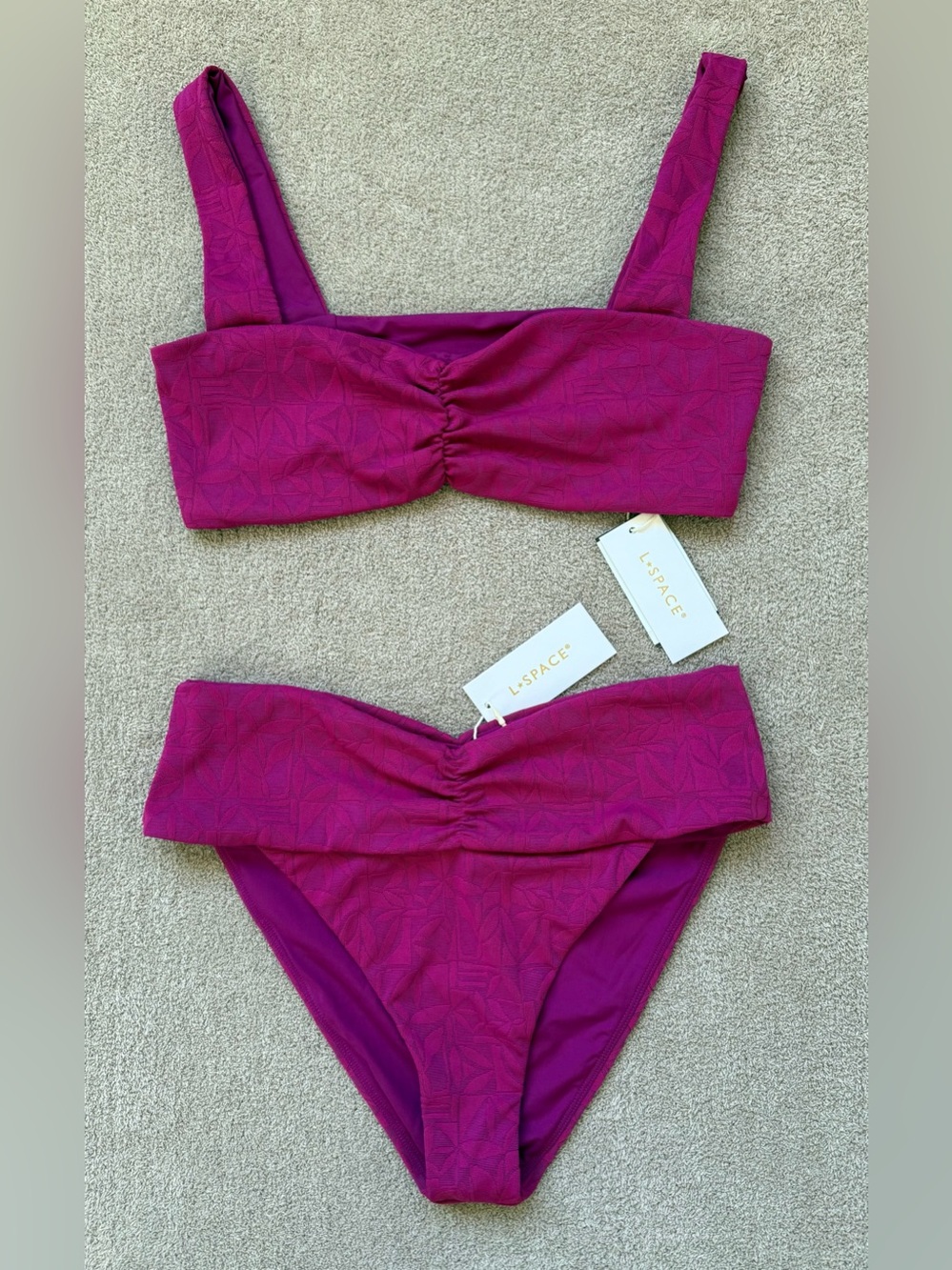 NEW - L*SPACE x REVOLVE - Swim Set - Bardot Bottom Classic / Marlee Top - BERRY - Picture 2 of 12
